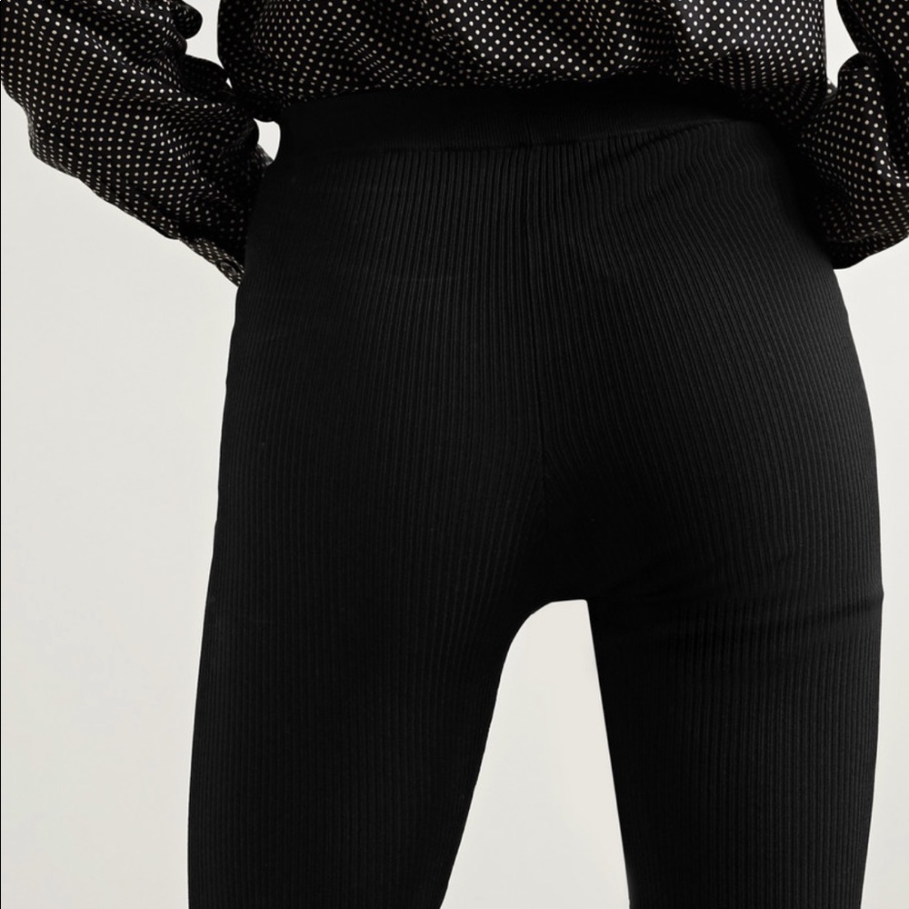 SAINT LAURENT HIGH-RISE RIB-KNIT CYCLISTE SHORTS, SZ S BLACK - Picture 13 of 16